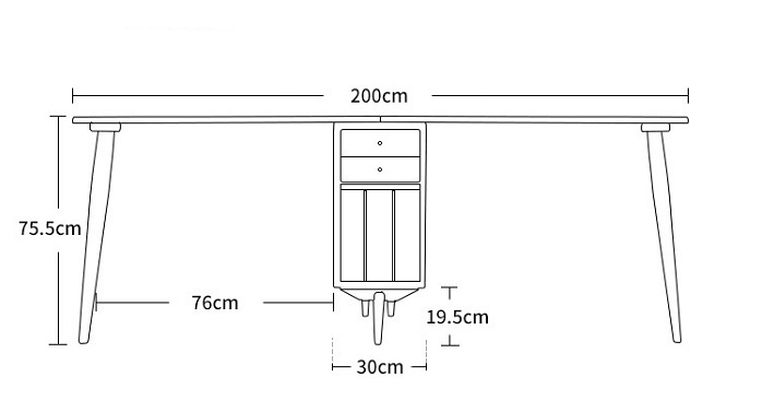 Kích thước bàn đôi chiều dài 2m