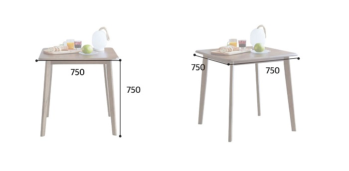 Kích thước Bàn Ăn Đà Nẵng 2 Người (Dài 75cm | Rộng 75cm | Cao 75cm).