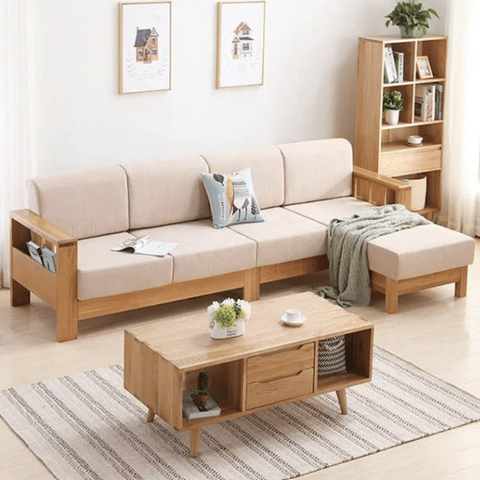 Sofa góc chữ L giúp tận dụng khoảng tường chết